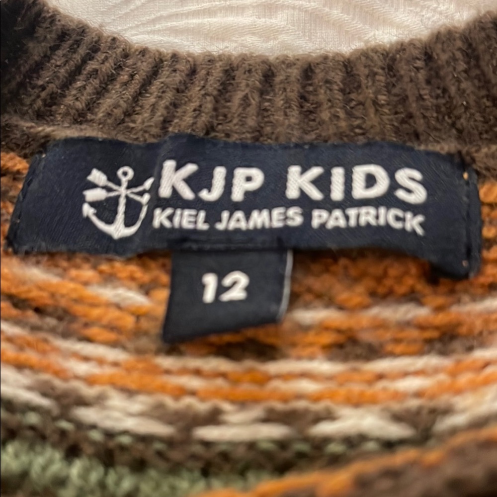 Kiel James Patrick Orange and Brown pumpkin Fair Isle Sweater - Picture 3 of 5